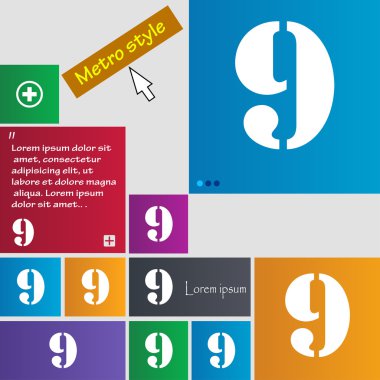 Sayı dokuz simgesi işareti.