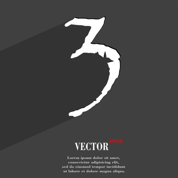 Číslo tři ikonu symbolu — Stockový vektor