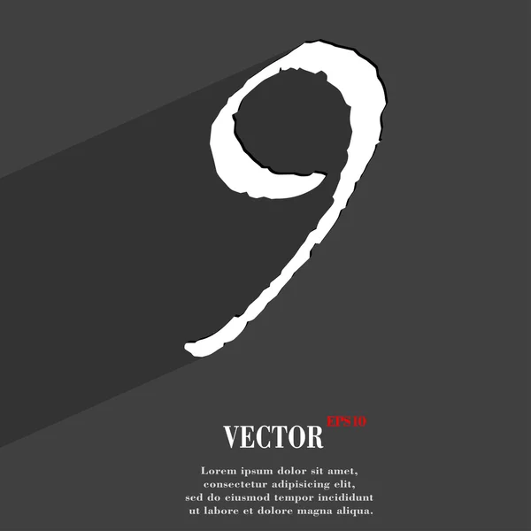 Número Nueve icono símbolo — Vector de stock