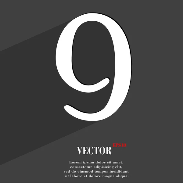 Číslo devět ikonu symbolu — Stockový vektor