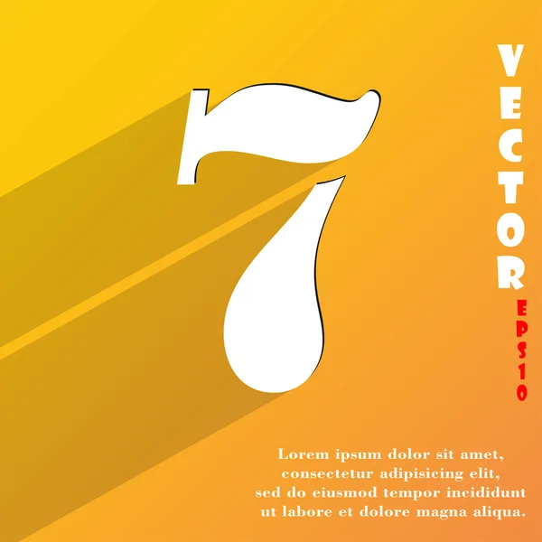 Número siete icono símbolo — Vector de stock