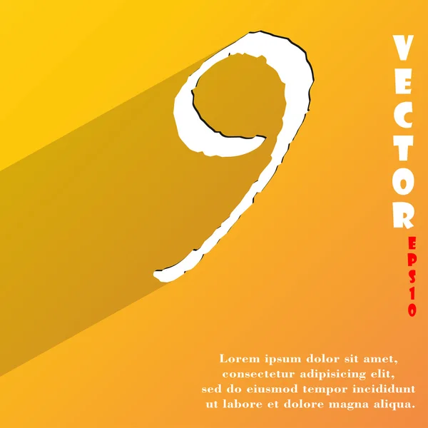 Number Nine icon symbol — Stock Vector
