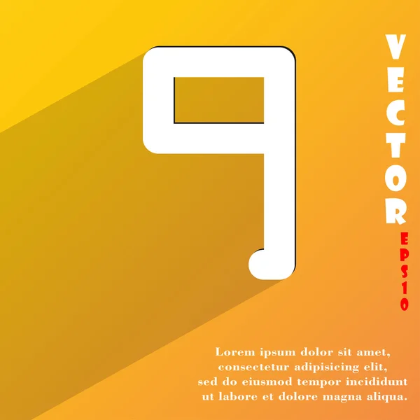 Número Nove símbolo ícone — Vetor de Stock