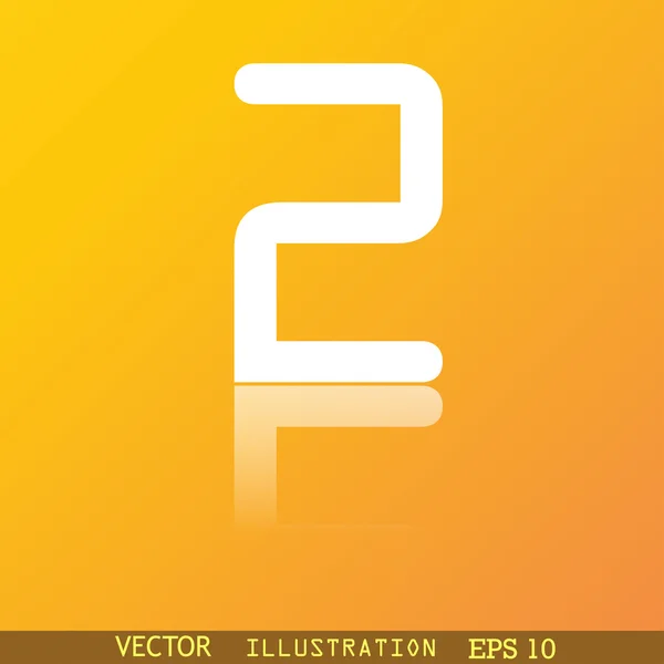 Numéro deux icône symbole — Image vectorielle