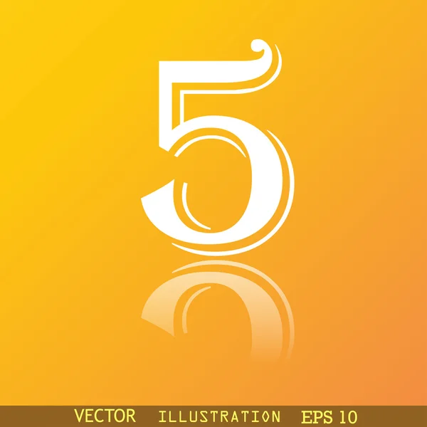 Αριθμός πέντε σύμβολο εικονίδιο — Διανυσματικό Αρχείο