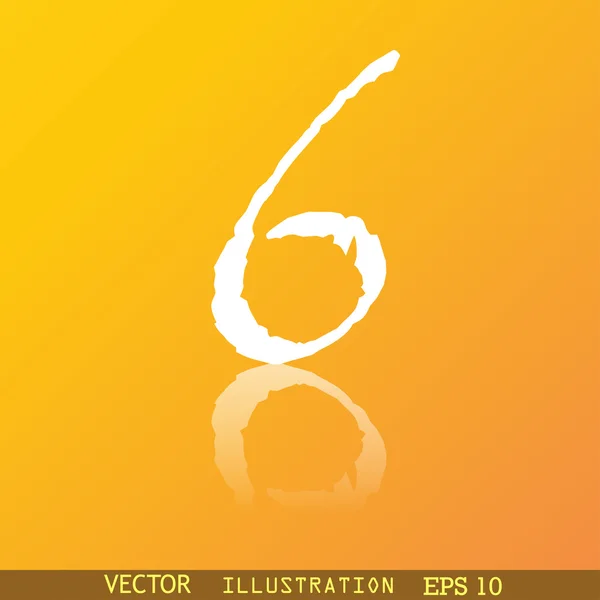 Αριθμός έξι σύμβολο εικονίδιο — Διανυσματικό Αρχείο