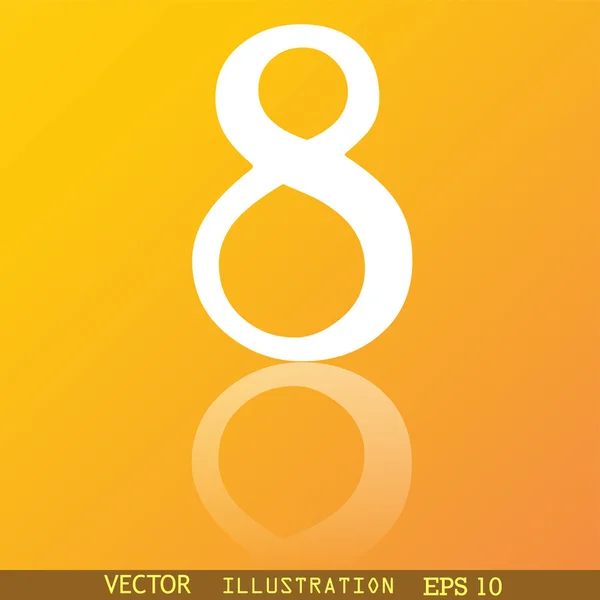Número Ocho icono símbolo — Vector de stock