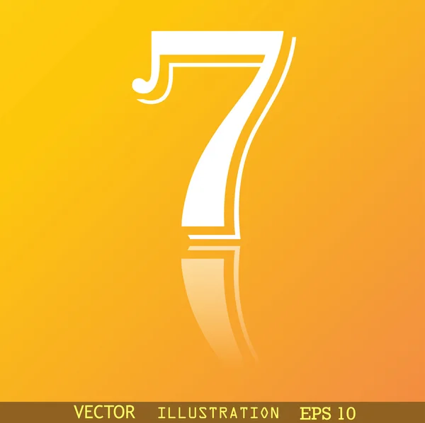 Numéro sept icône symbole — Image vectorielle