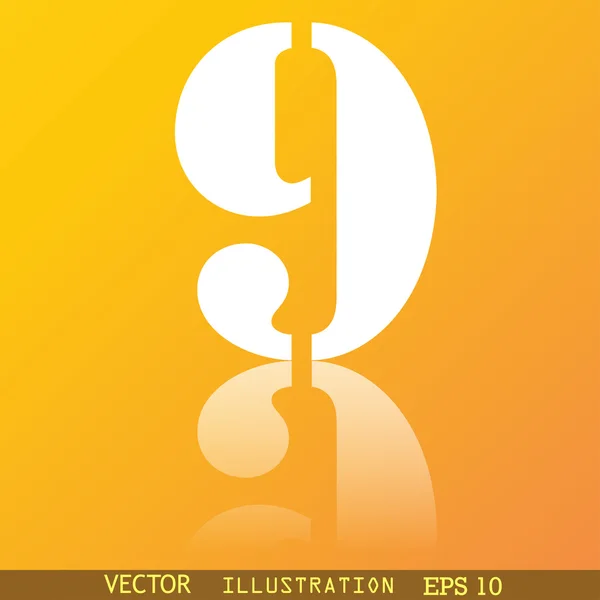 Numéro Neuf icône symbole — Image vectorielle