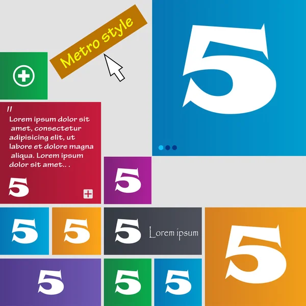 Beş numaralı simgesini işaret.