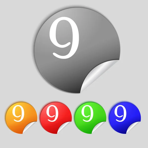 Numéro Neuf icône signe . — Image vectorielle