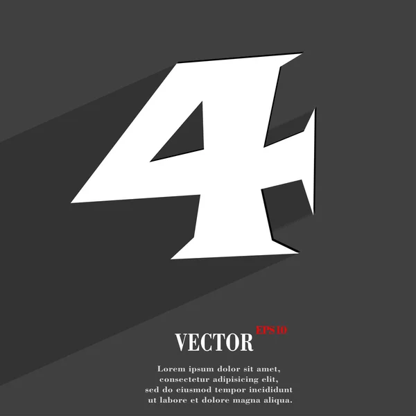 Simbol ikon nomor empat - Stok Vektor