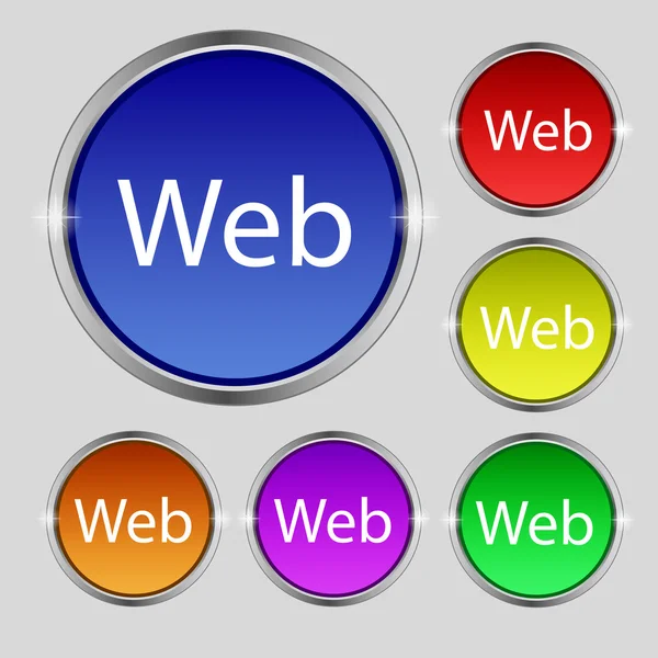 Web 署名アイコン。ワールド ・ ワイド ・ ウェブのシンボル。色付きのボタンのセットです。ベクトル — ストックベクタ