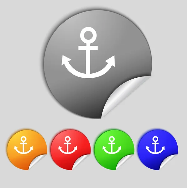 Anchor icon. Set colourful buttons sign. — Stock Photo, Image