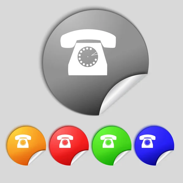 Retro telephone web icon. Set colourful buttons. — Stock Photo, Image