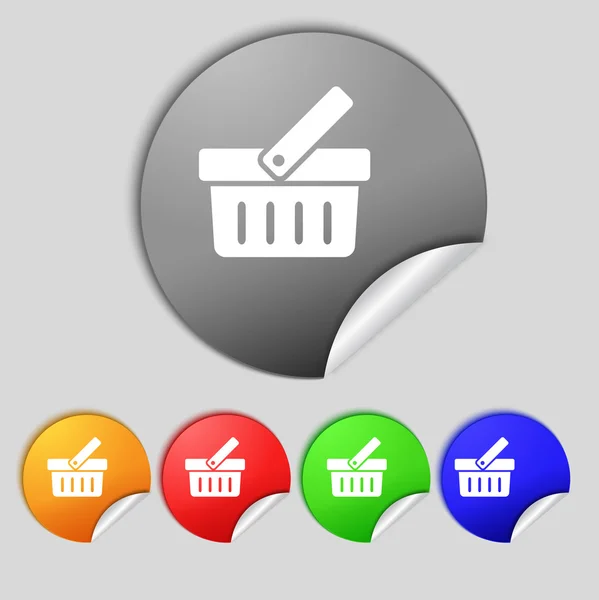 Carrinho de Compras ícone sinal. Botão de compra online. Definir botões coloridos . — Fotografia de Stock