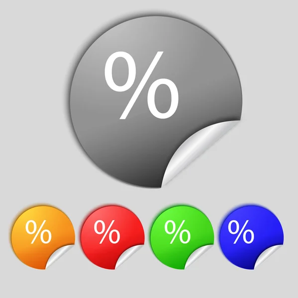 Porcentaje de descuento icono signo. Interfaz moderna botón del sitio web. Establecer botones coloridos . —  Fotos de Stock