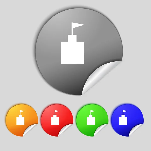 Toren pictogram. Instellen van Flat moderne web kleur knop. — Stockfoto