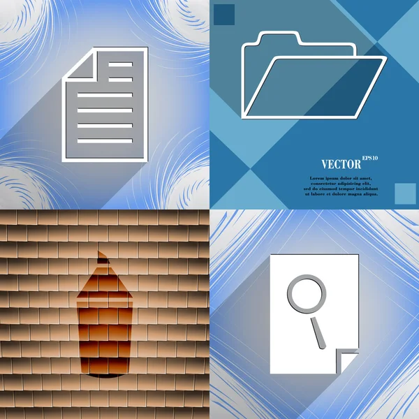 Набор абстрактных фонов с различными иконками в Интернете. Вектор — стоковый вектор