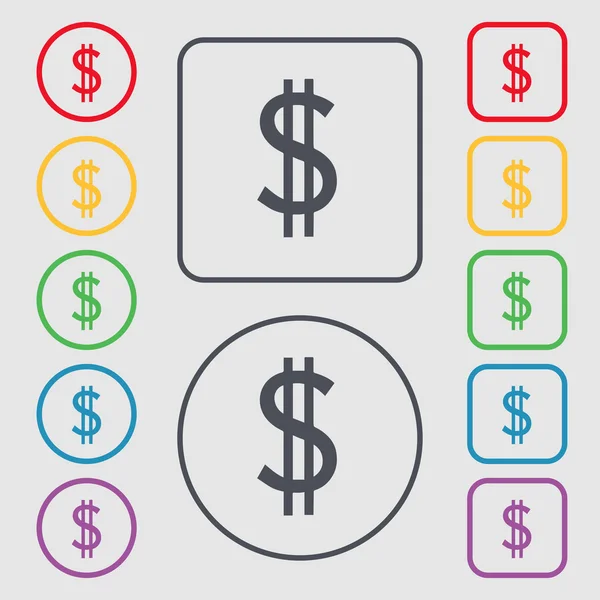 Dollars signe icône . — Image vectorielle