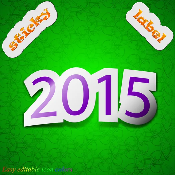 Feliz año nuevo 2015 icono signo . — Vector de stock