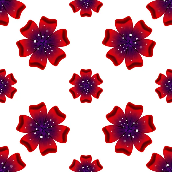 Beautiful rad flower. Seamless floral pattern. Vector — Stock Vector