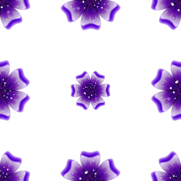 美丽的紫罗兰花。无缝的花卉图案。矢量 — 图库矢量图片