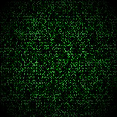 Arka plan yeşil semboller ile