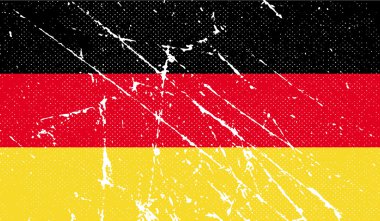 Almanya bayrağı eski doku ile. Vektör