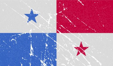 Panama bayrağı eski doku ile. Vektör