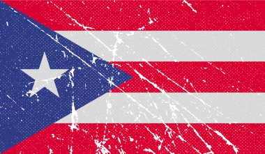 Eski doku ile bayrak Puerto Rico. Vektör