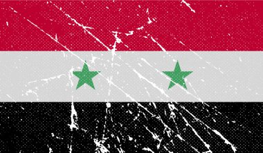 Suriye bayrağı eski doku ile. Vektör