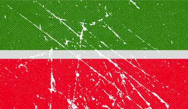 Tataristan bayrağı eski doku ile. Vektör
