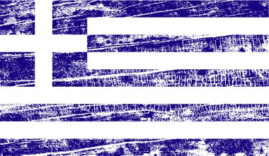 Yunanistan bayrağı eski doku ile. Vektör