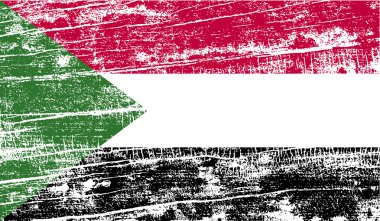 Sudan bayrağı eski doku ile. Vektör