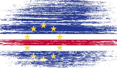 Cape Verde bayrağı eski doku ile. Vektör