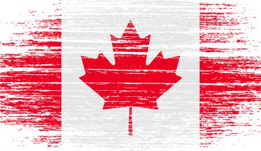 Kanada bayrağı eski doku ile. Vektör