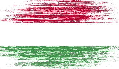 Macaristan bayrağı eski doku ile. Vektör