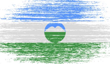 Kabardey-çatışmalar işgalciler bayrağı eski doku ile. Vektör