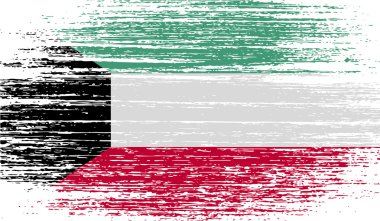 Kuveyt bayrağı eski doku ile. Vektör