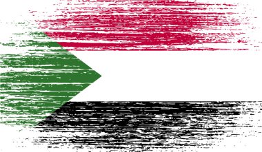 Sudan bayrağı eski doku ile. Vektör