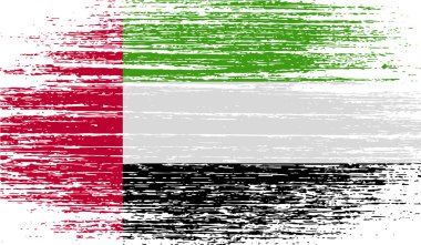 Birleşik Arap Emirlikleri bayrağı eski doku ile. Vektör