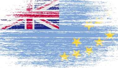 Tuvalu bayrağı eski doku ile. Vektör