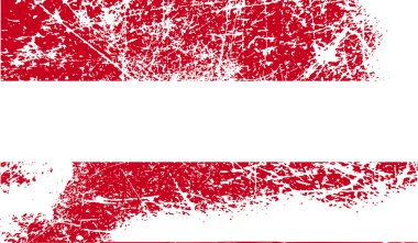 Avusturya bayrağı eski doku ile. Vektör