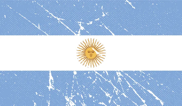 Bandera de Argentina con textura antigua. Vector — Vector de stock