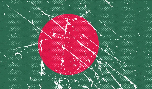 Bangladeş bayrağı eski doku ile. Vektör — Stok Vektör