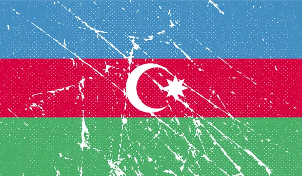 Flag of Azerbaijan with old texture. Vector — Stock Vector