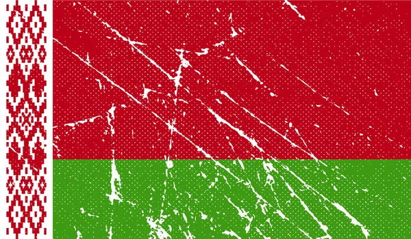 Bandeira da Bielorrússia com textura antiga. Vetor —  Vetores de Stock