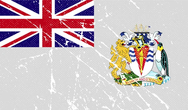 Bandeira do Território Antártico Britânico com textura antiga. Vetor — Vetor de Stock