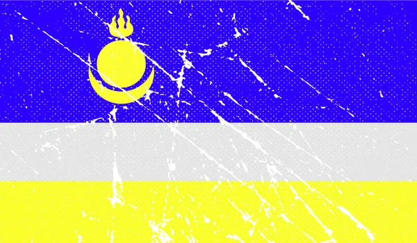 Bandiera di Buryatia con vecchia texture. Vettore — Vettoriale Stock